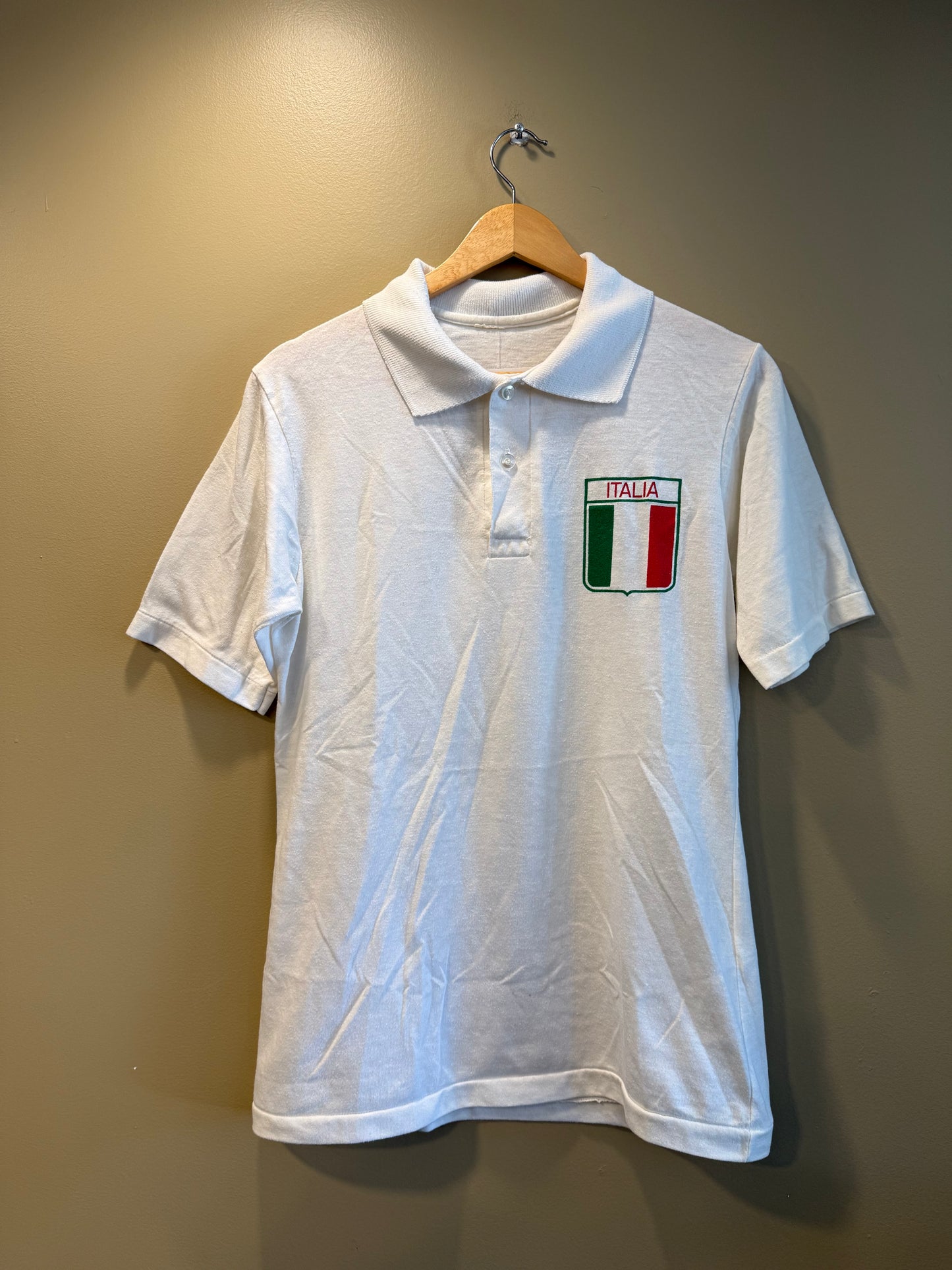 Vintage Italia White Polo Shirt- S