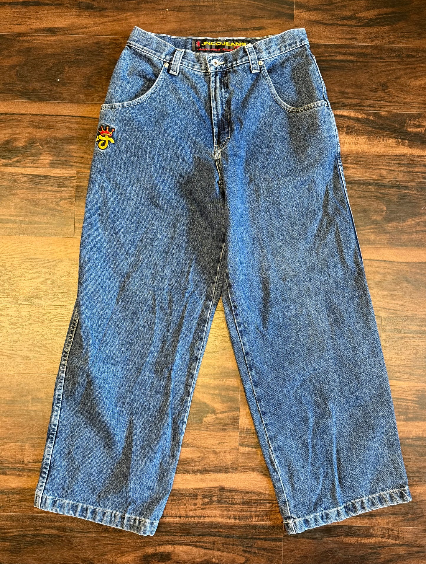 Vintage JNCO Crown Embroidered Streetwear Denim Jeans- 32x32