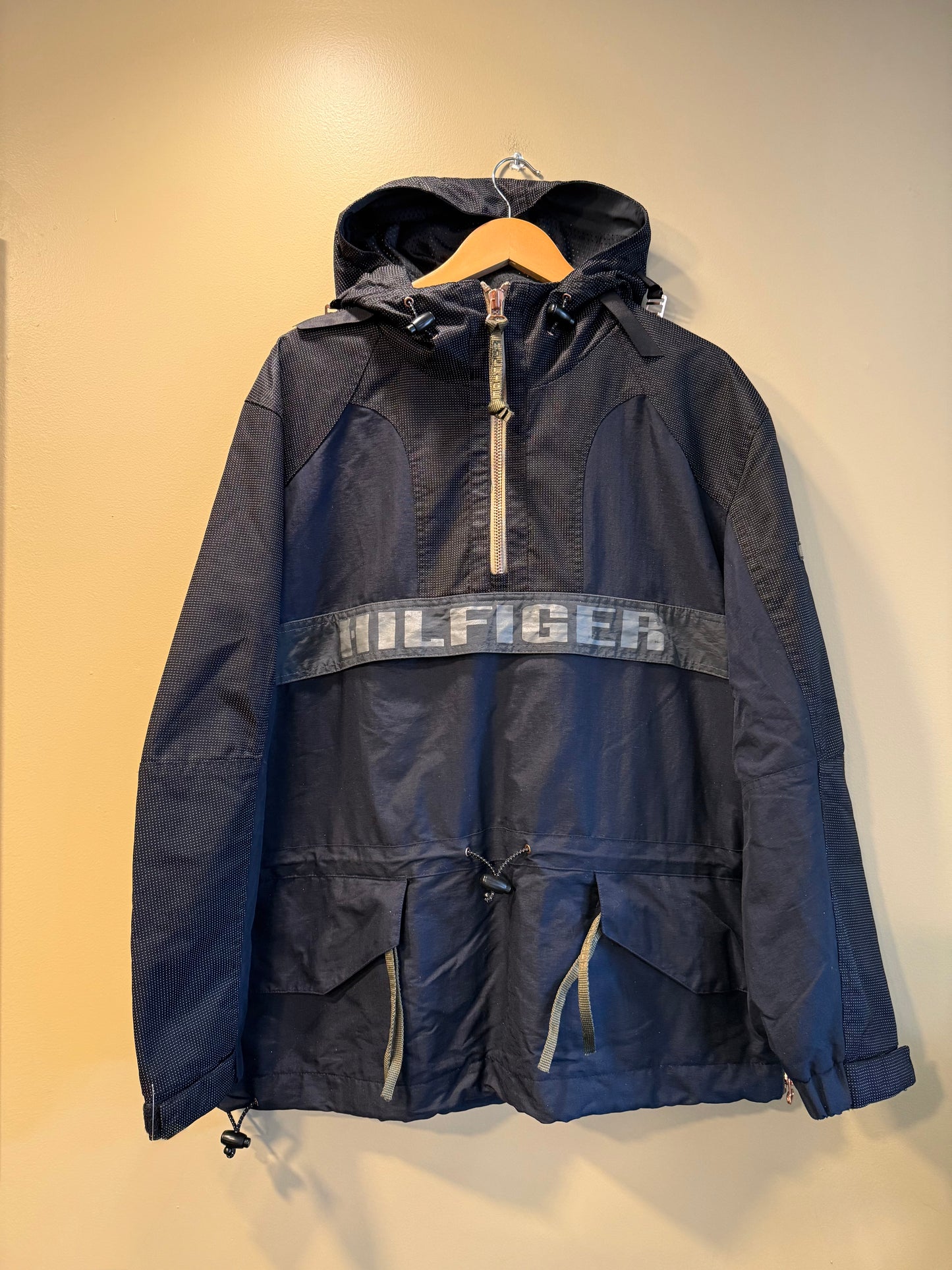 Vintage Tommy Hilfiger Black Rain Jacket- M/L