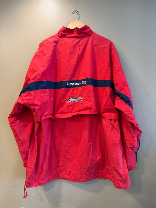 Vintage Reebok Cleveland Indians Red Windbreaker- XXL