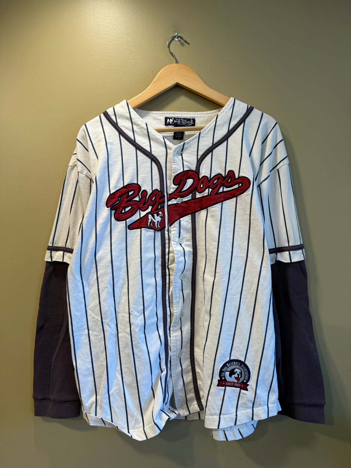 Vintage Big Dogs Jersey Thermal T-Shirt- XL