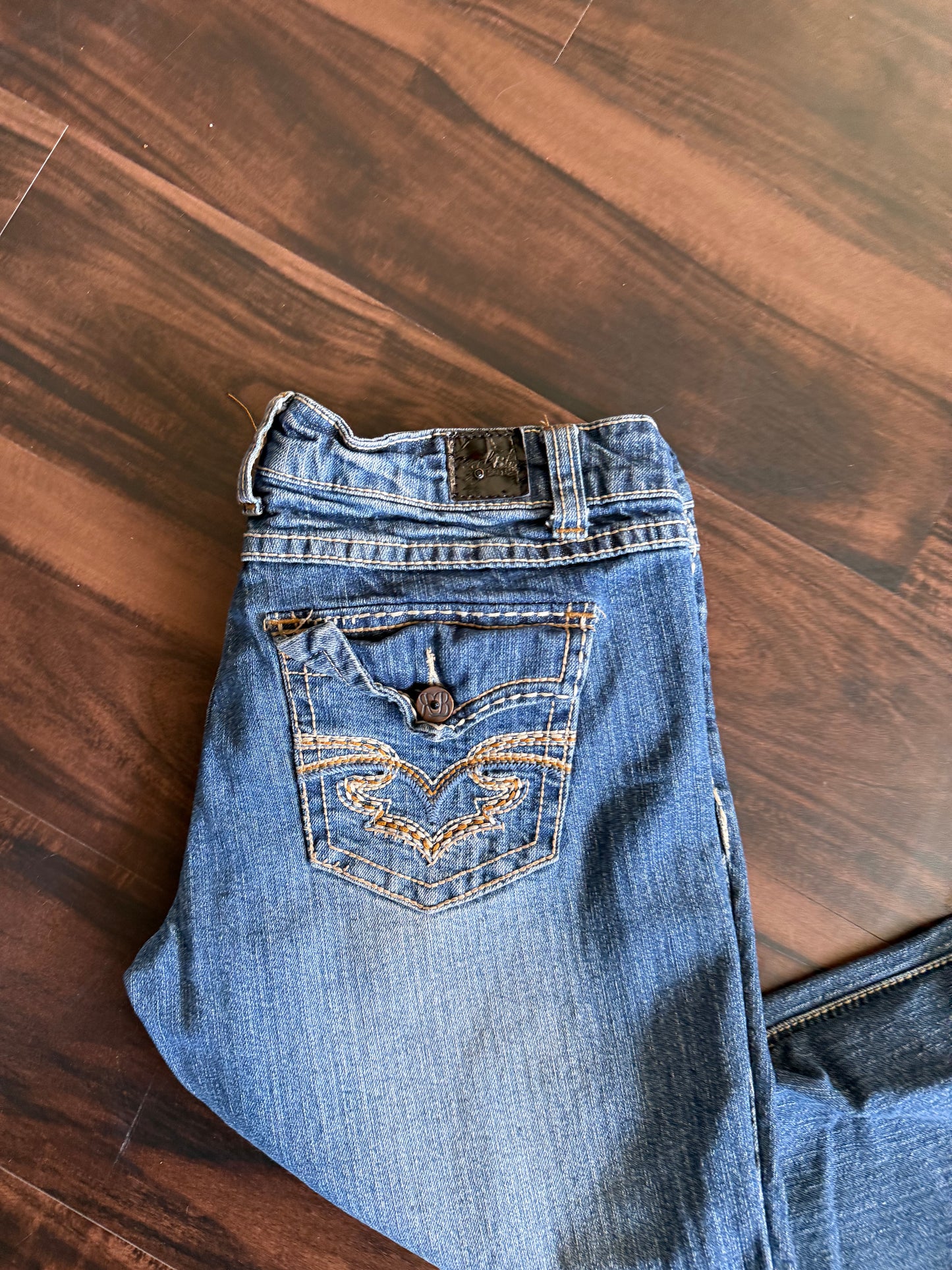 Vintage Y2K Royal Blue Flared Denim Jeans- 32x40