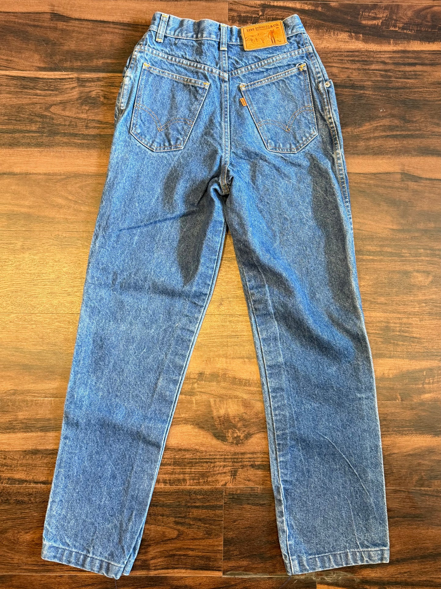 Vintage Levi’s Cowboy Western Orange Tab Dark Wash Denim Jeans- 24x30