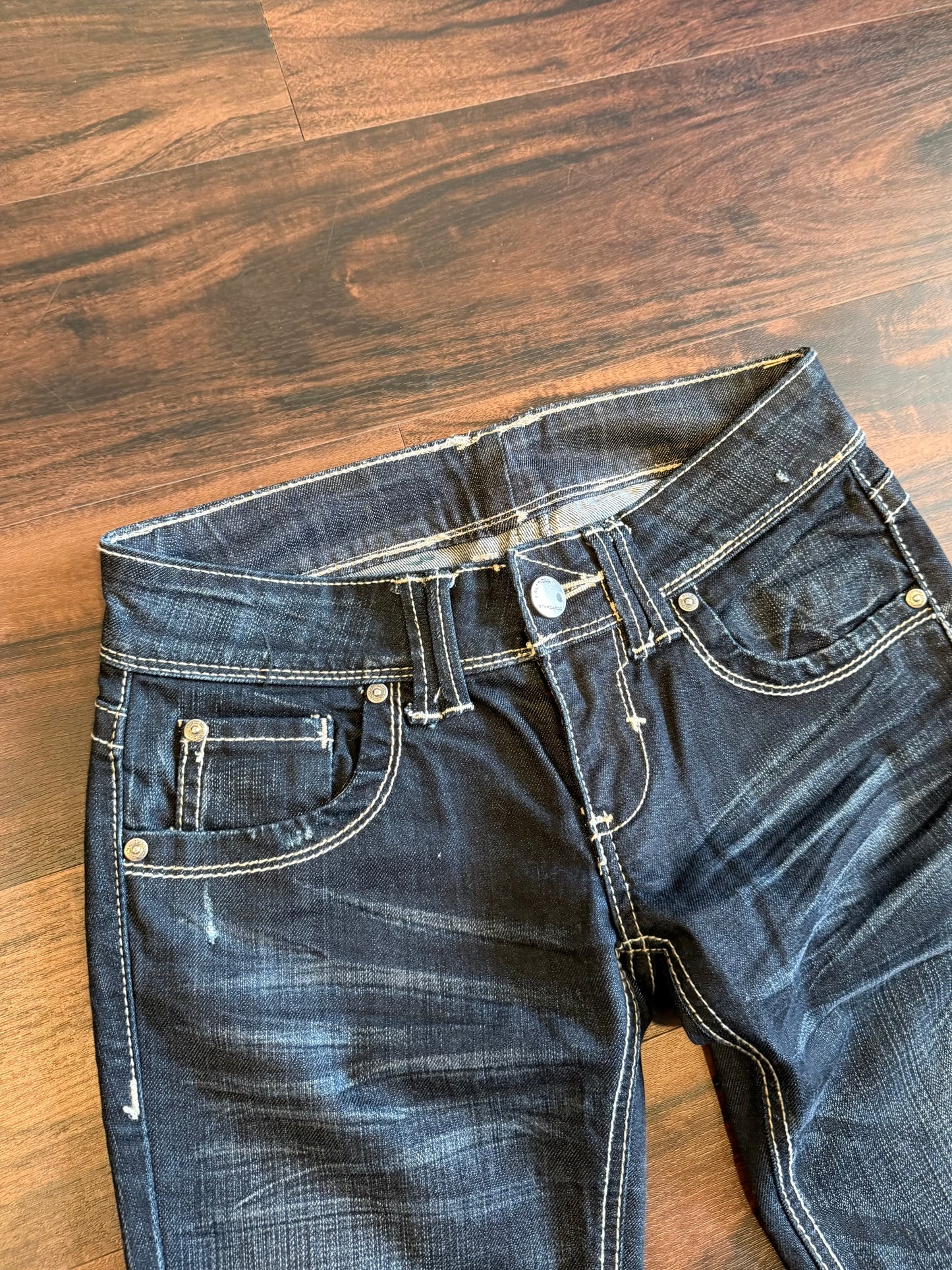 Vintage Practices Dark Wash Boot Cut Denim Jeans- 28x32