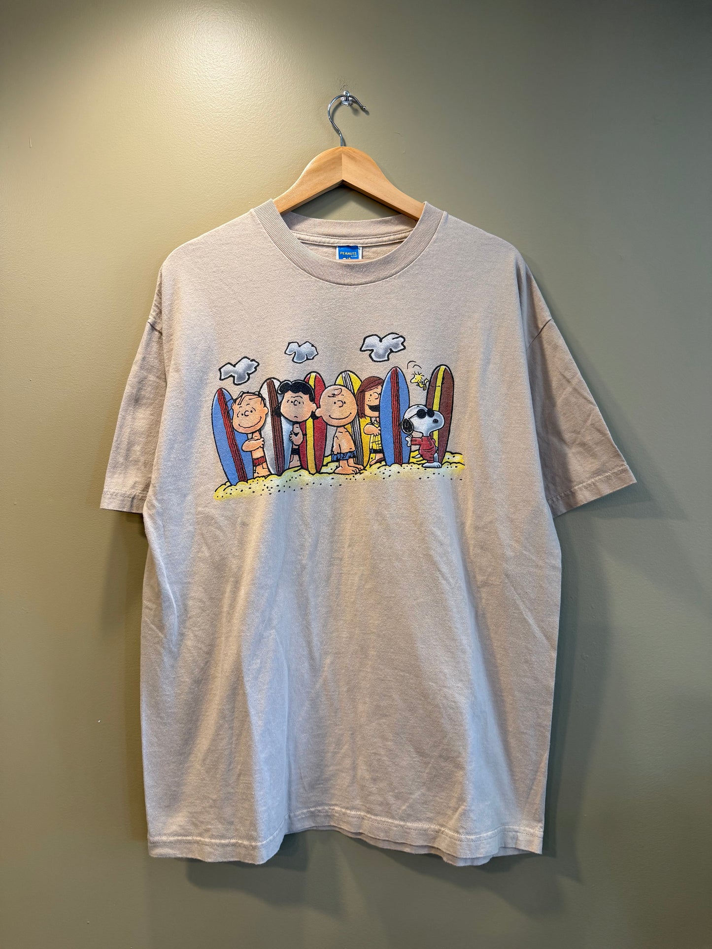 Vintage Peanuts Snoopy Beach Tan T-Shirt- XL
