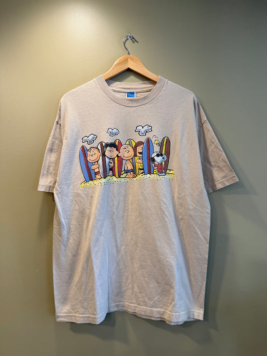 Vintage Peanuts Snoopy Beach Tan T-Shirt- XL