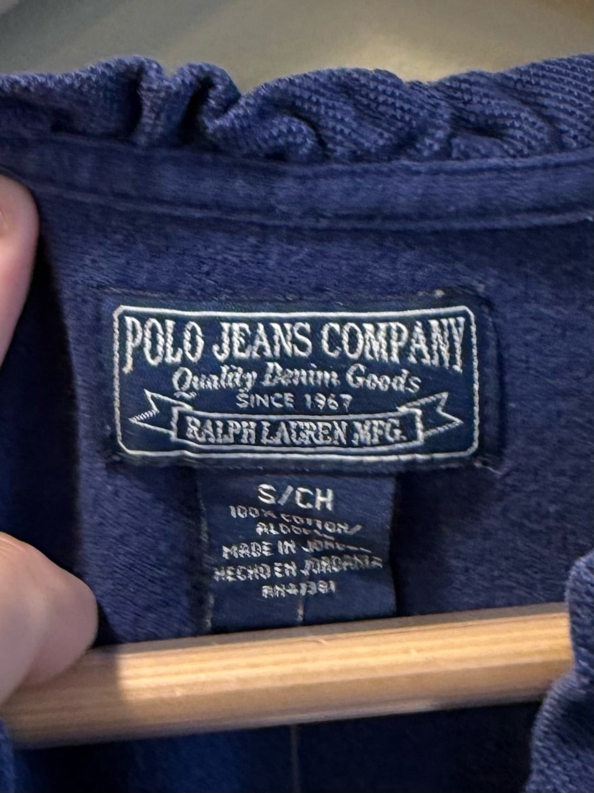 Vintage Y2K Polo Jeans Company Navy Blue Woman’s Henley T-Shirt - S