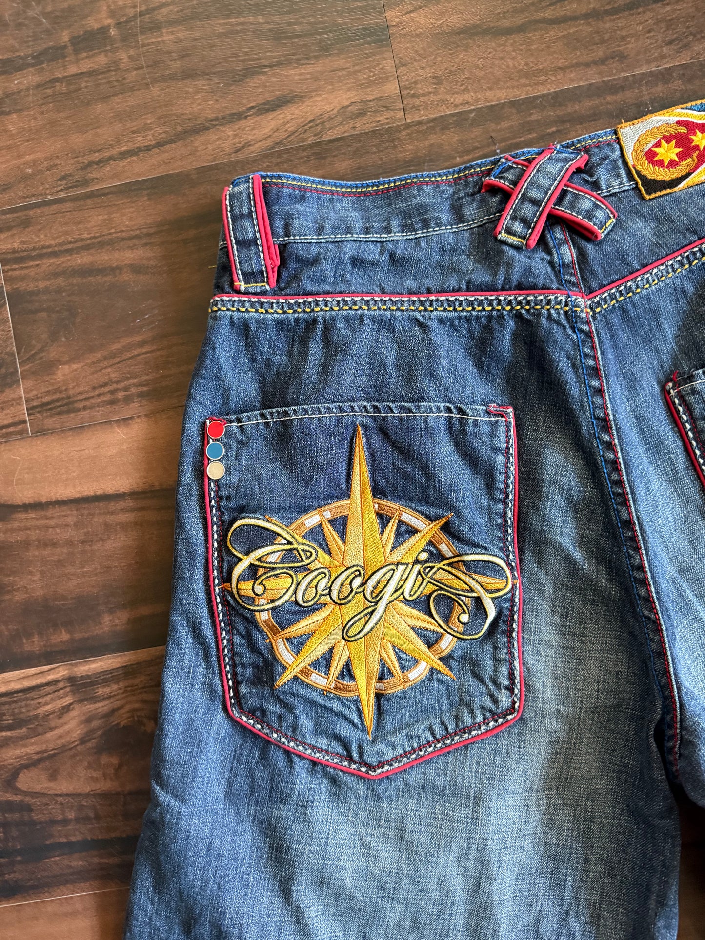 Vintage Y2K Coogi Compass Embroidered Denim Jean Shorts- 34