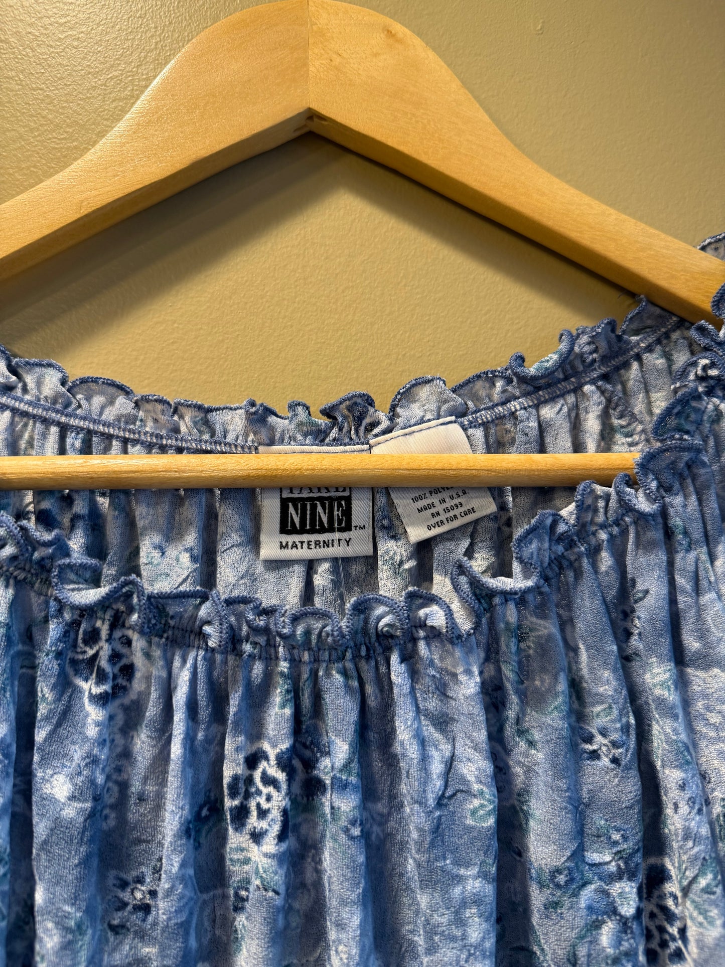 Vintage Y2K Take Nine Blue Floral Blouse Dress- S