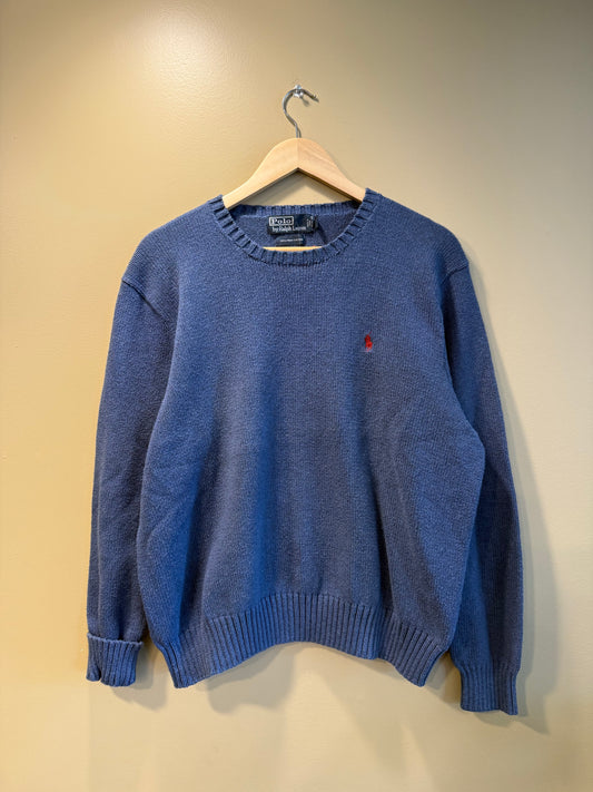 Vintage Polo Ralph Lauren Blue Cotton Sweater- XL