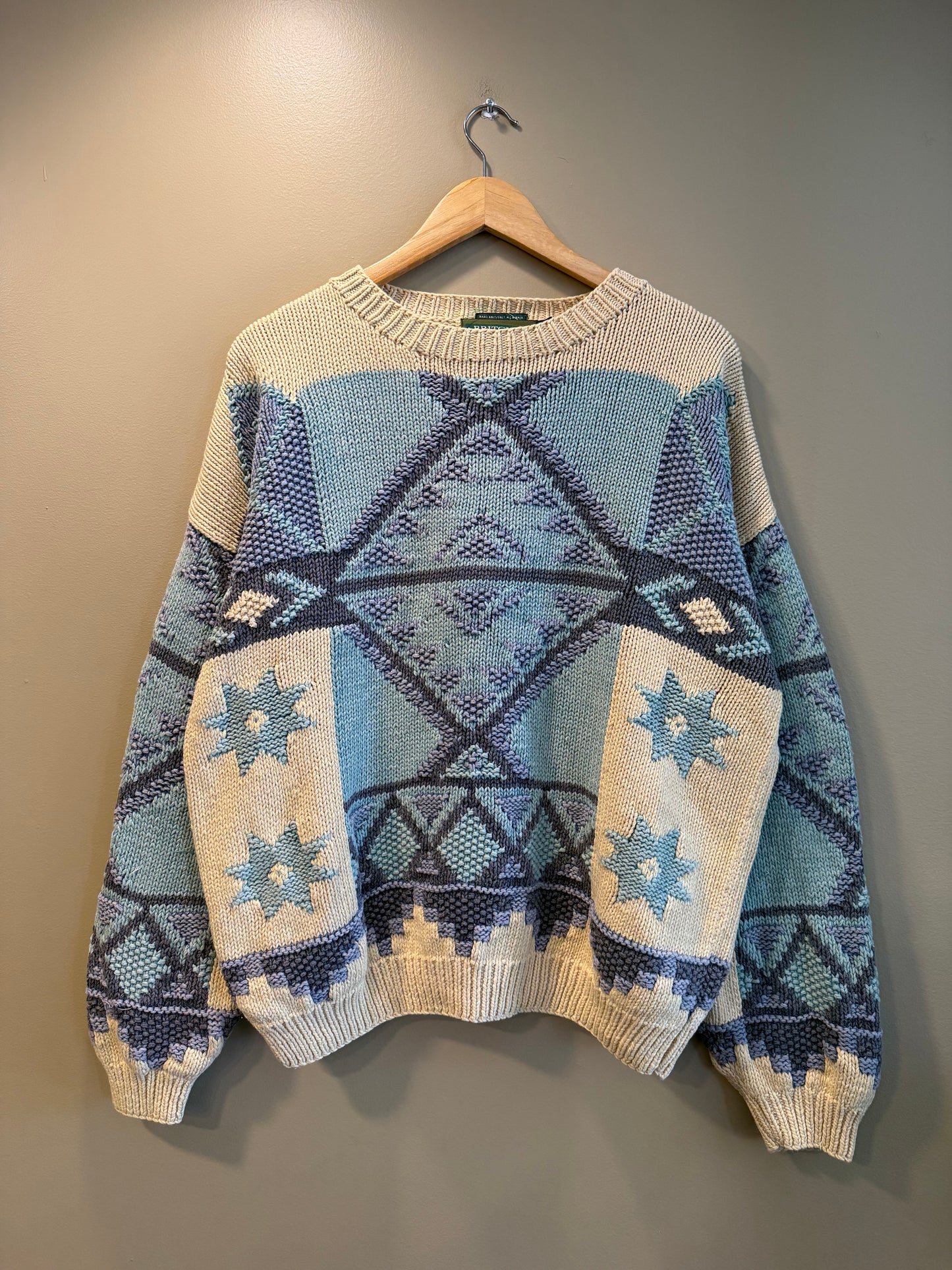 Vintage Britches Patterned Cotton Sweater- M