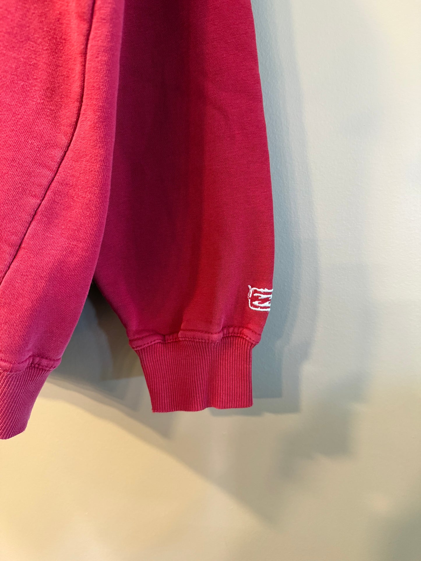 Vintage Billabong Red Sketch Font Embroidered Hoodie Sweatshirt- M