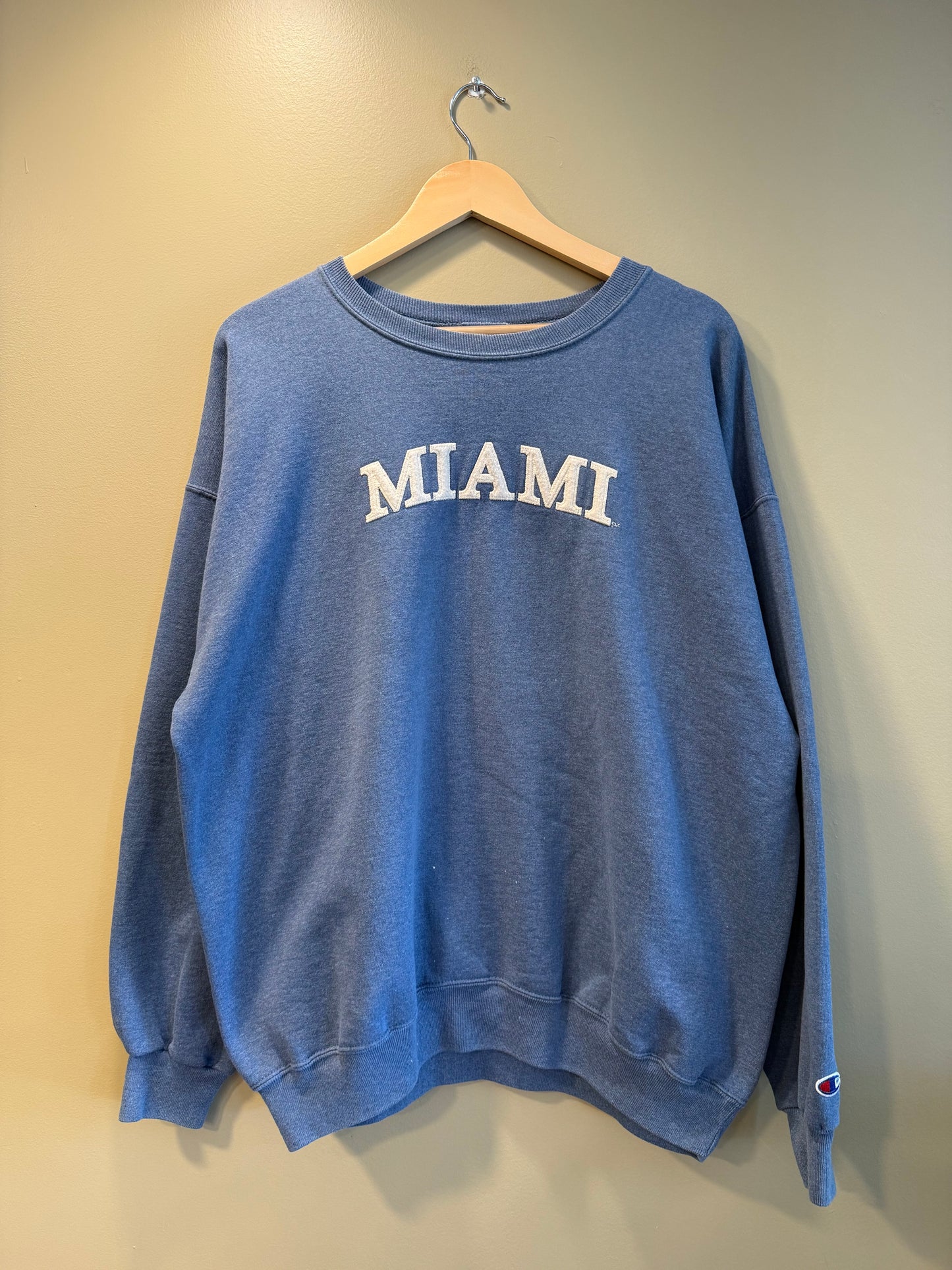 Vintage Champion Miami University Blue Spell Out Sweatshirt- XXL