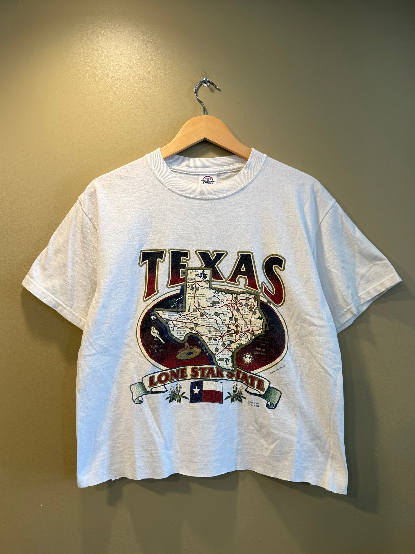 Vintage Texas Lone Star State Crop Top T-Shirt- M