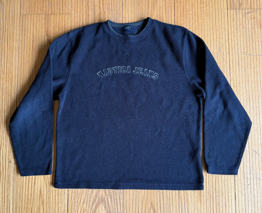 Vintage Nautica Jeans Dark Blue Fleece Crewneck Sweatshirt- XL