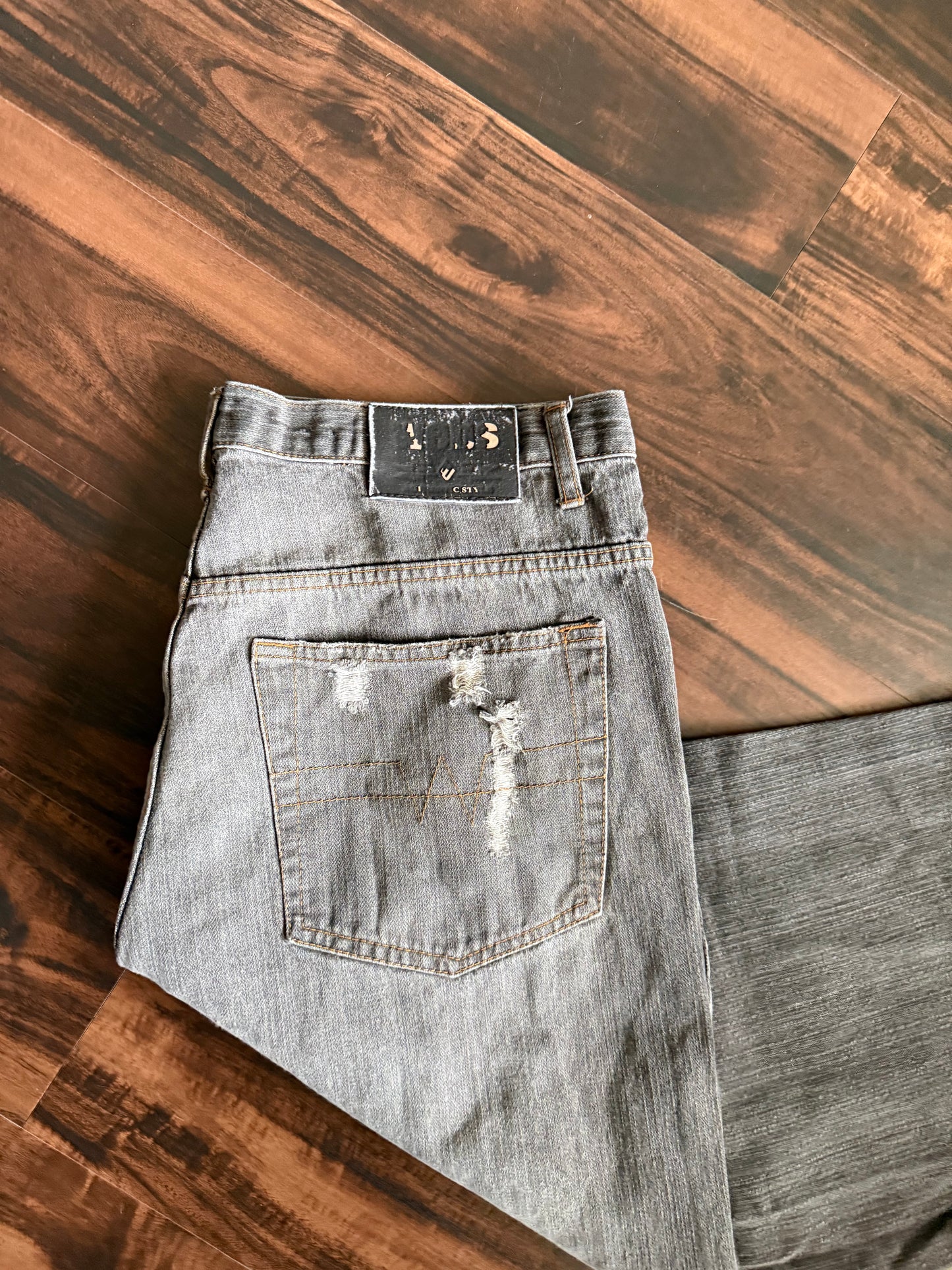 Vintage Y2K Webs Streetwear Black Denim Jeans- 36x32