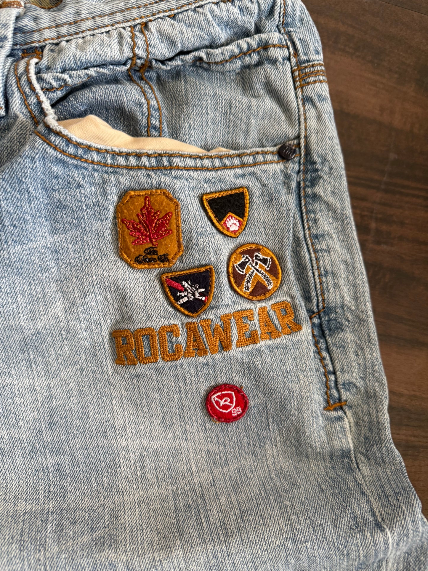 Vintage Roca Wear Light Wash Streetwear Denim Jeans- 36x31