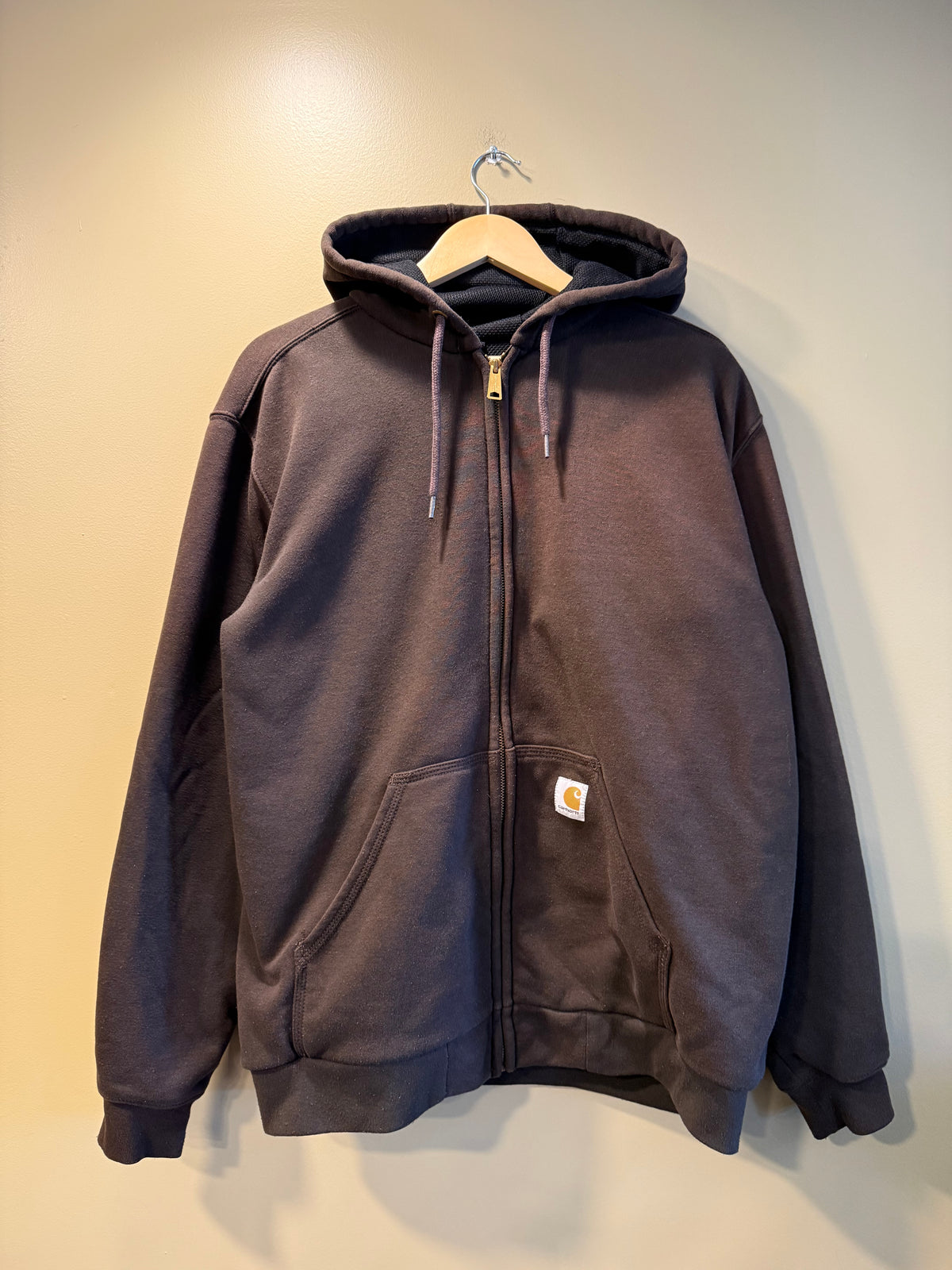 Vintage Carhartt Brown Zip-Up Hoodie Sweatshirt- M