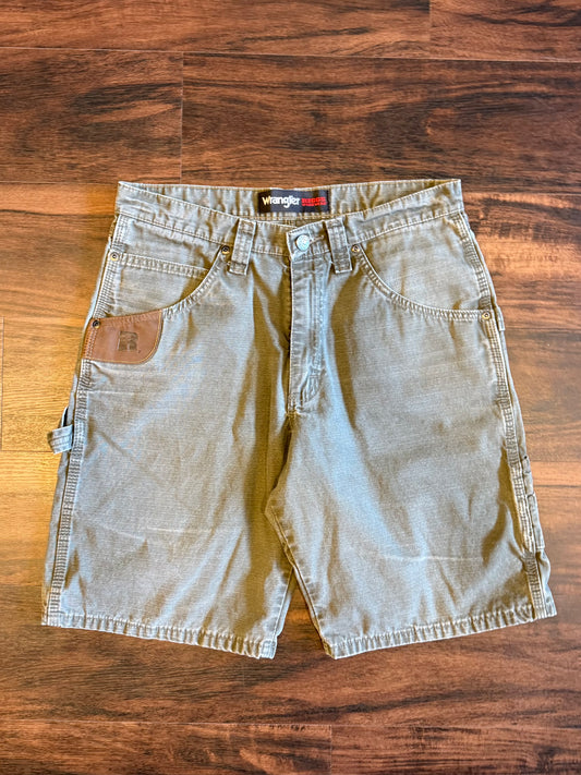 Vintage Wrangler Riggs Workwear Dark Green Cotton Canvas Shorts- 30x10