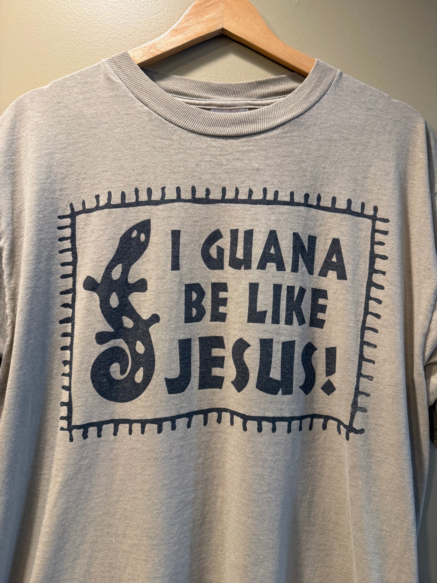 Vintage Iguana Be Like Jesus T-Shirt- L