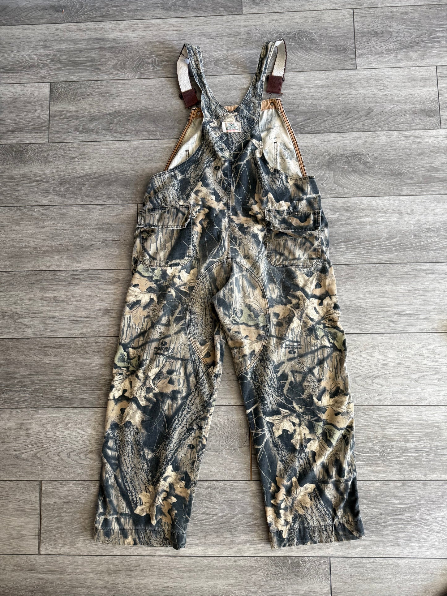 Vintage Red Head Real Tree Camouflage Overalls- 38x30