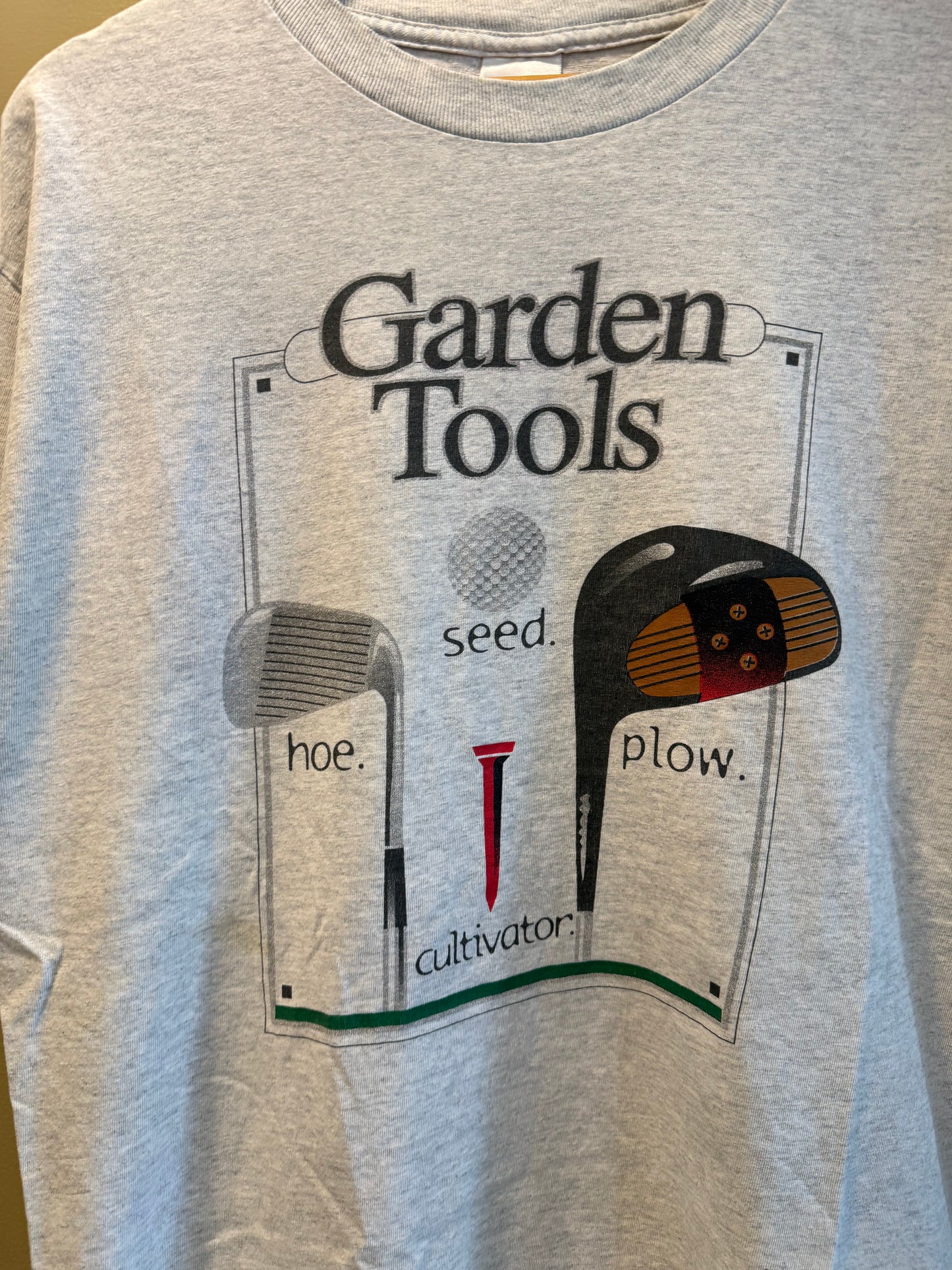 Vintage Garden Tools Golf T-Shirt- L