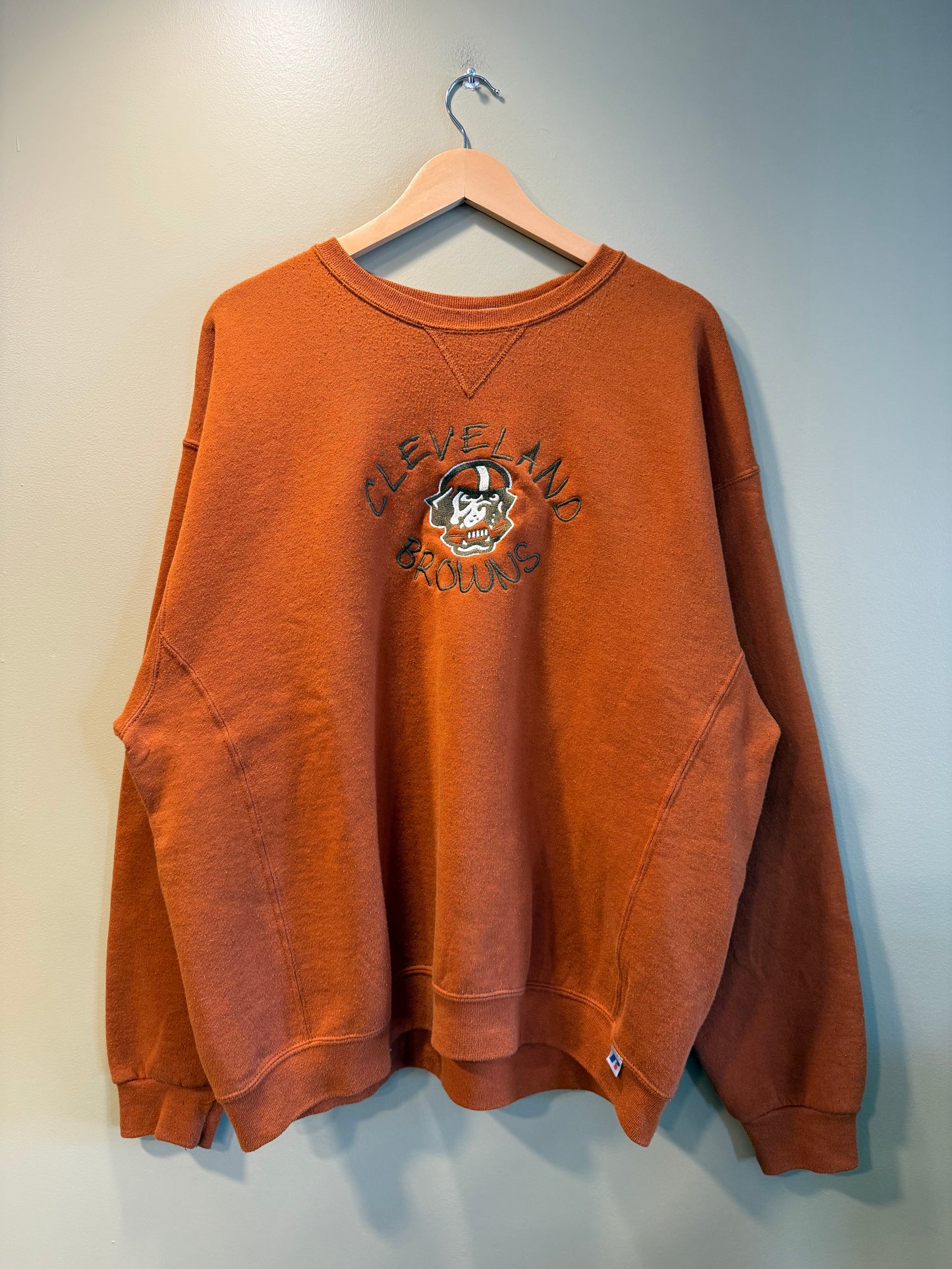 Vintage Russell Athletic Cleveland Browns Orange Dawg Pound Sweatshirt- XL