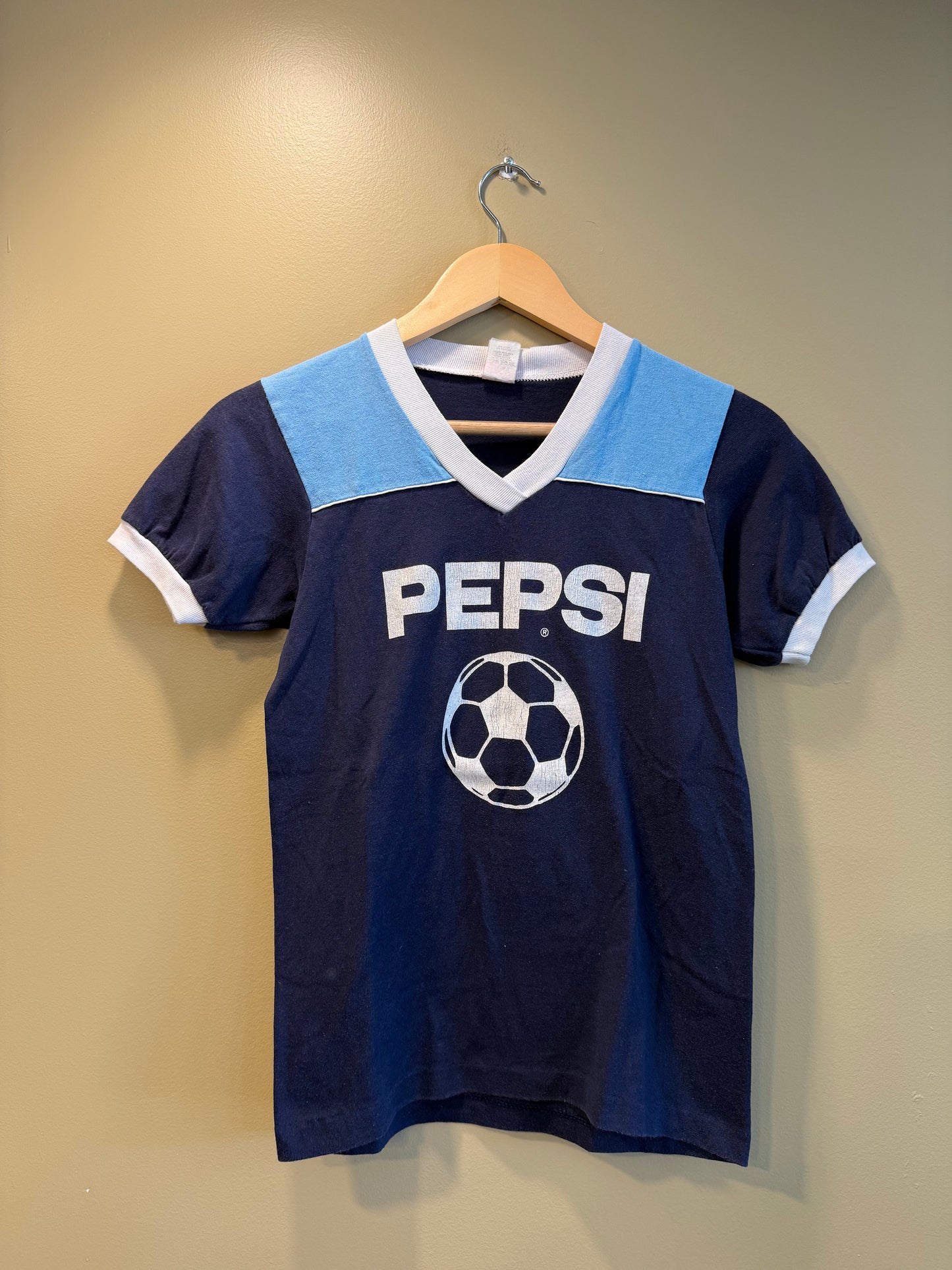 Vintage 80s Pepsi Soccer Jersey T-Shirt- XS
