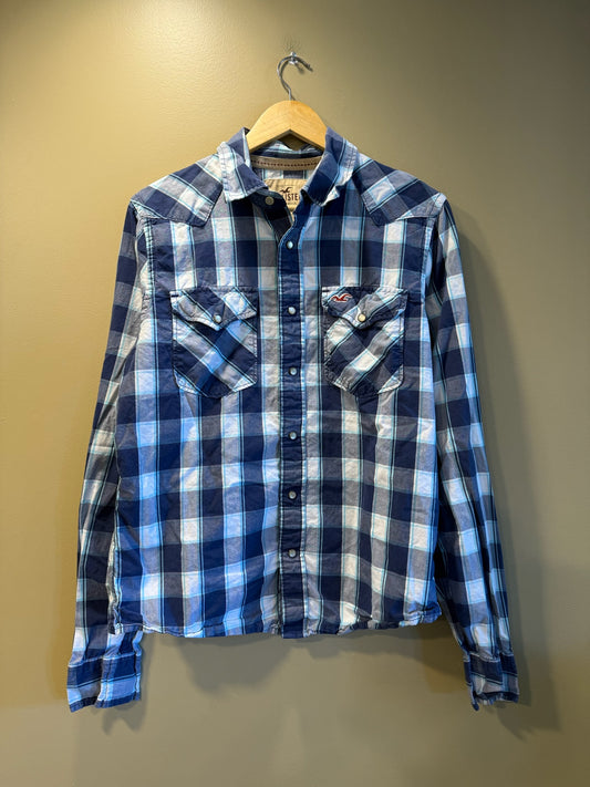 Vintage Y2K Hollister Plaid Button-Up - XL