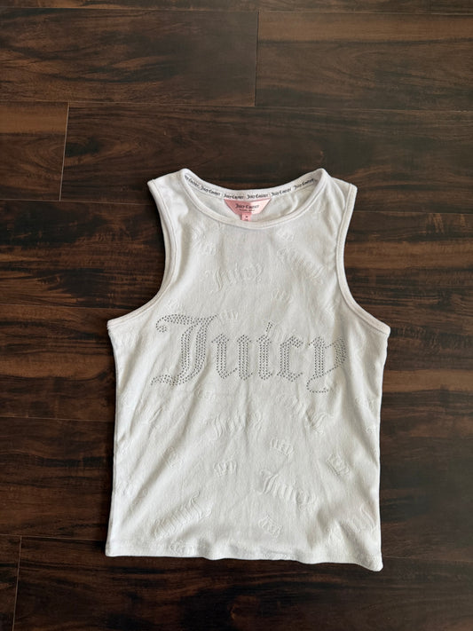 Vintage Juicy Couture White Velour Tank Top- M