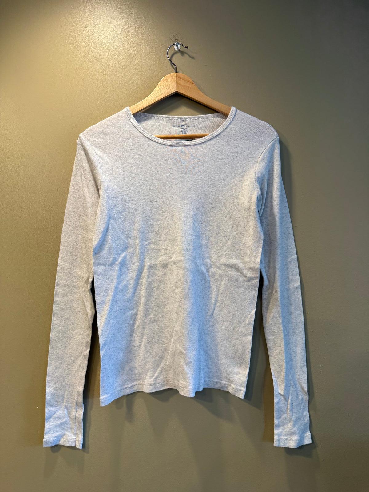 Brandy Melville Gray Long Sleeve Cotton T-Shirt- S/M