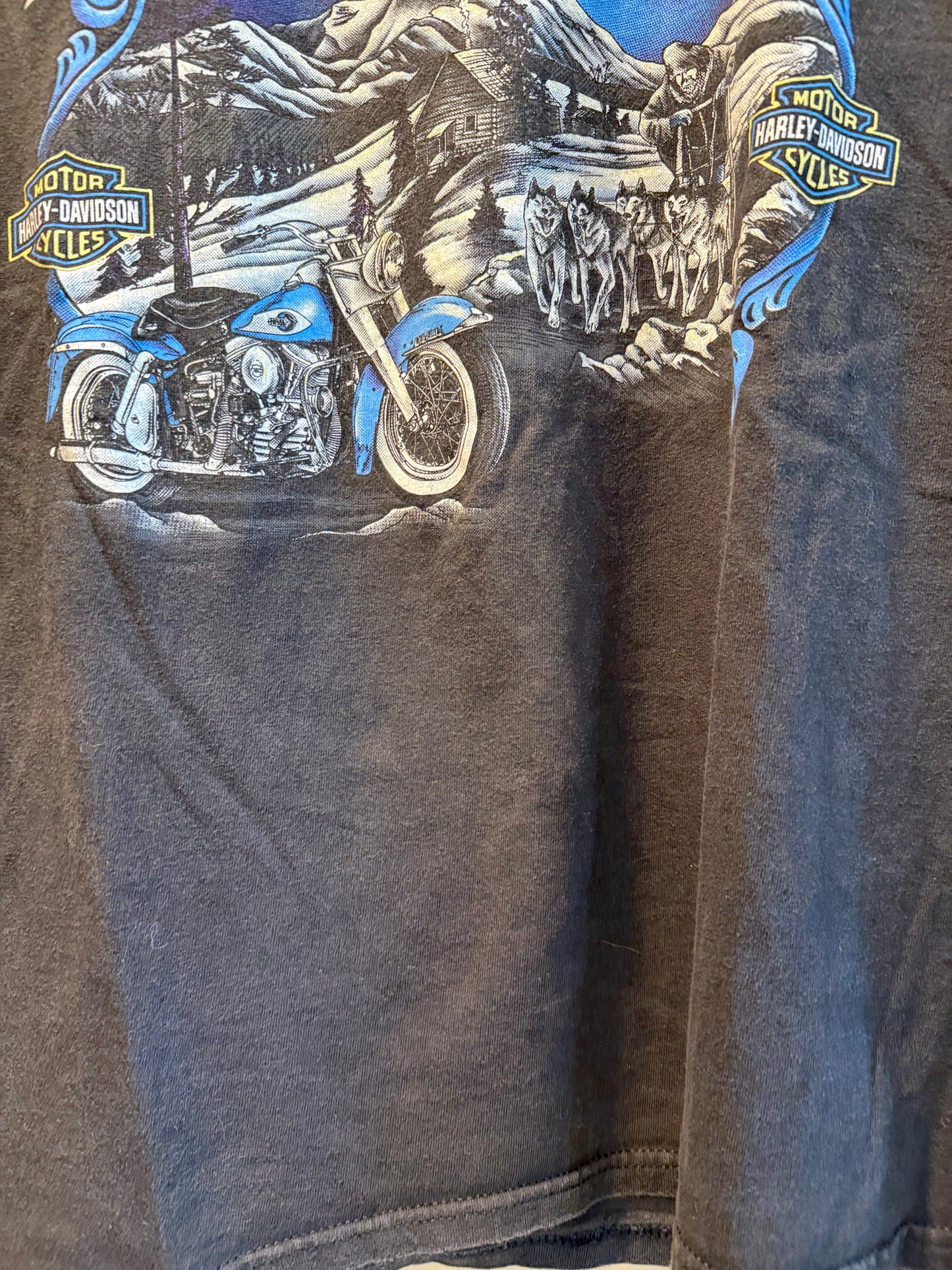 Vintage Harley Davidson Anchorage Alaska The Last Frontier T-Shirt- L