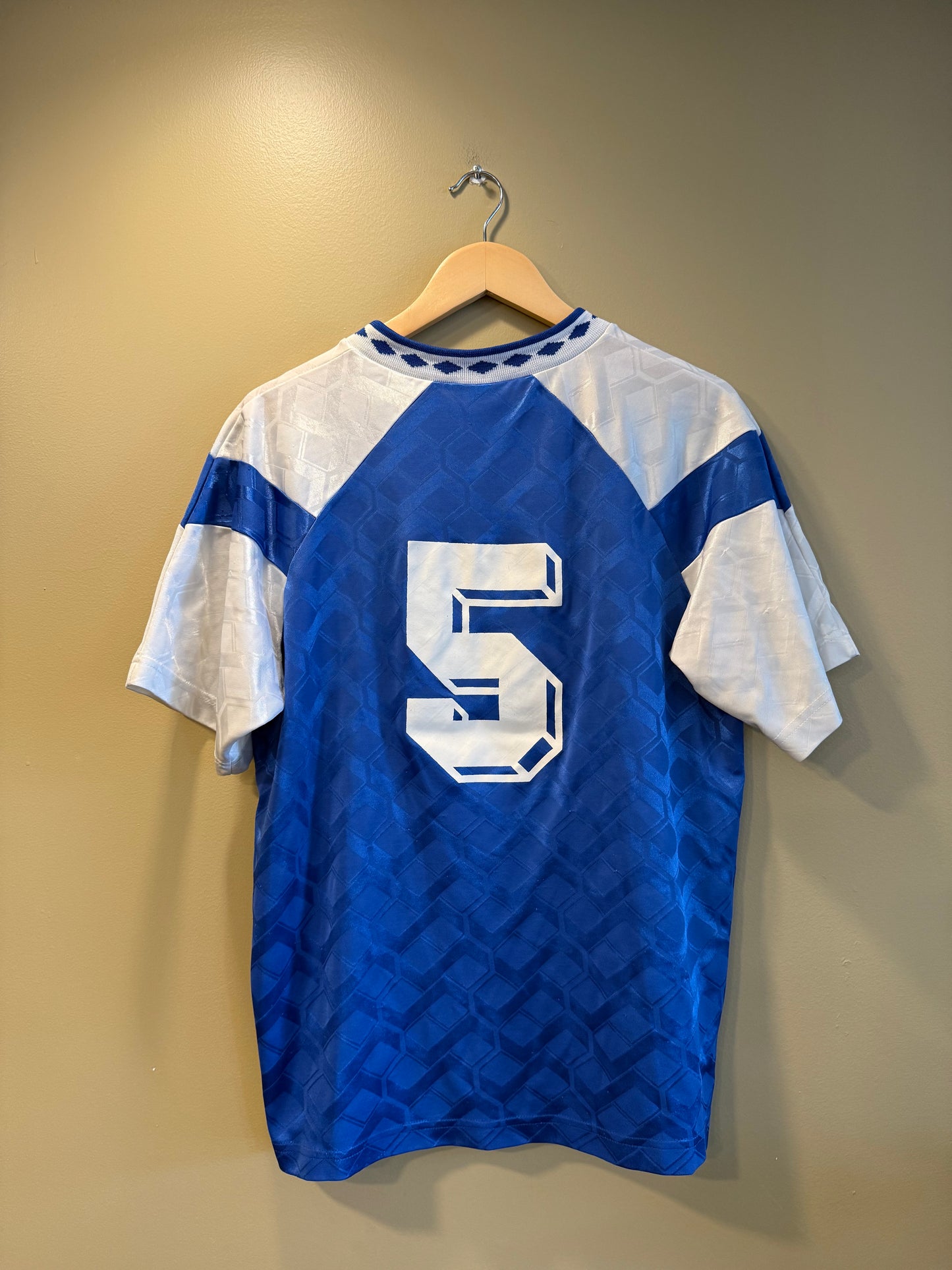 TTT Blue Diamond Collared Football Soccer Jersey- L