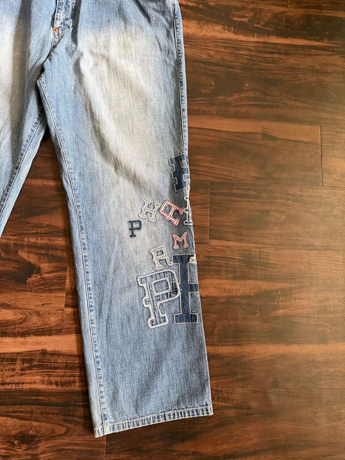 Vintage Y2K Phat Farm Patchwork Lettering Denim Jeans- 36x33