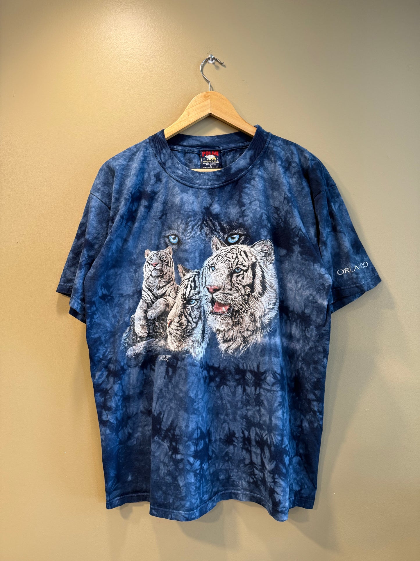 Vintage White Tiger Orlando Zoo Tie Dye T-Shirt- L/XL