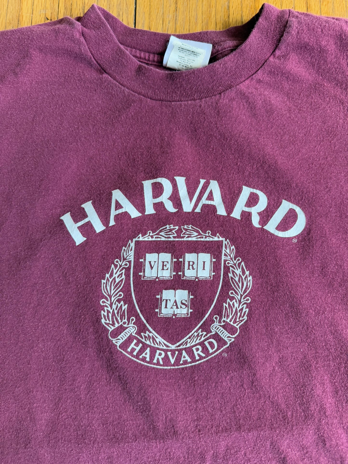 Vintage Harvard Champion Maroon Red T-Shirt- L