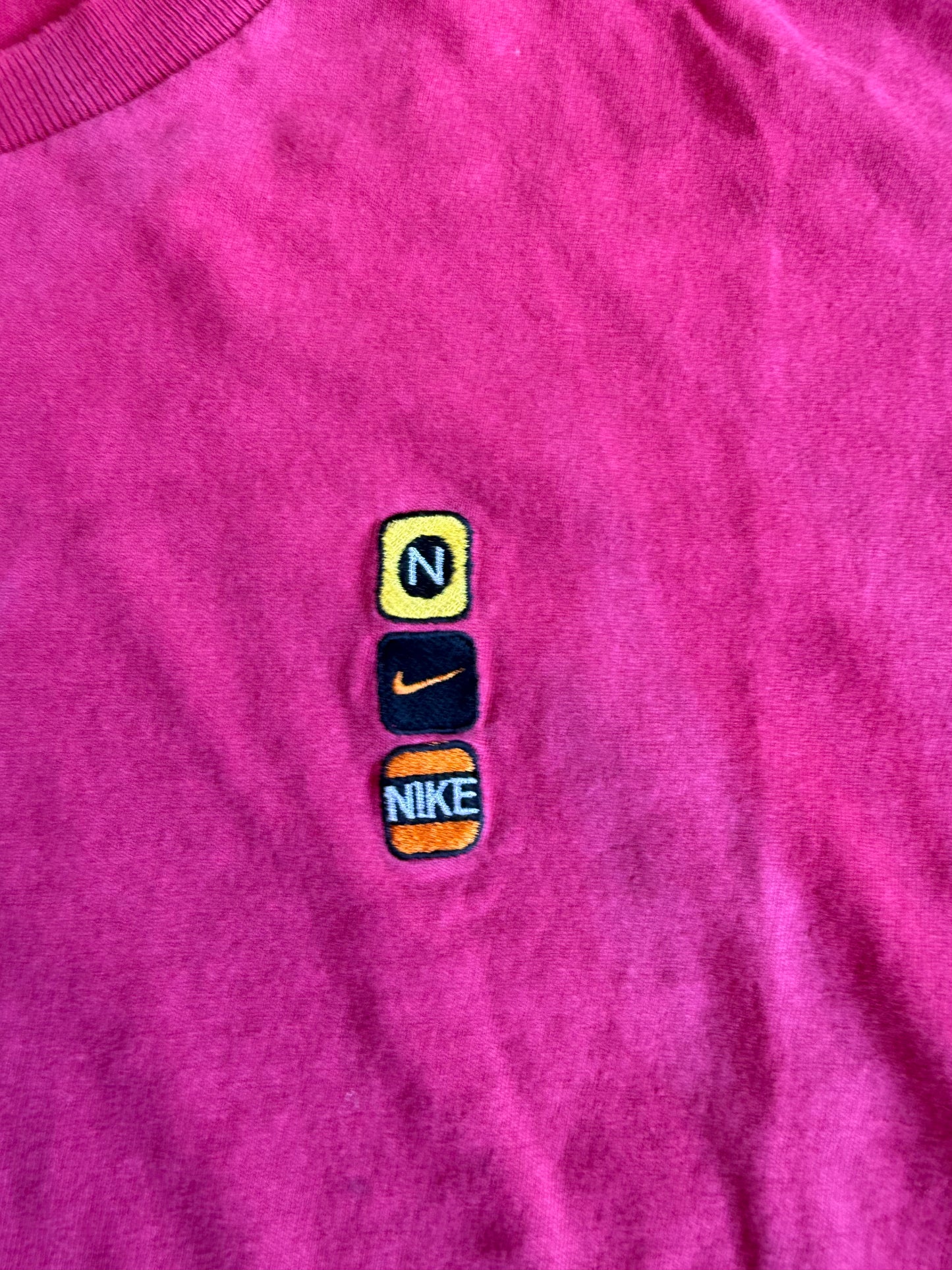 Vintage Nike Embroidered Distressed Red Long Sleeve T-Shirt- L