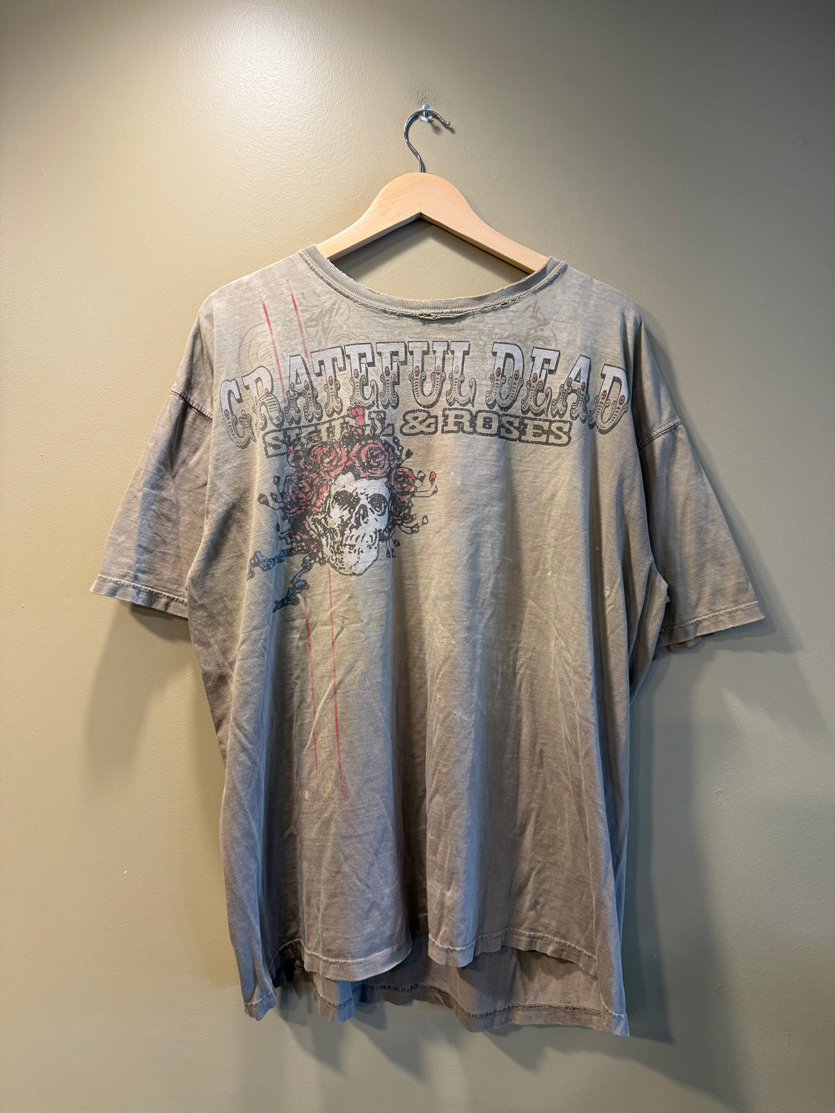 Vintage Grateful Dead Tan Liquid Blue Tie Dye T-Shirt- XL