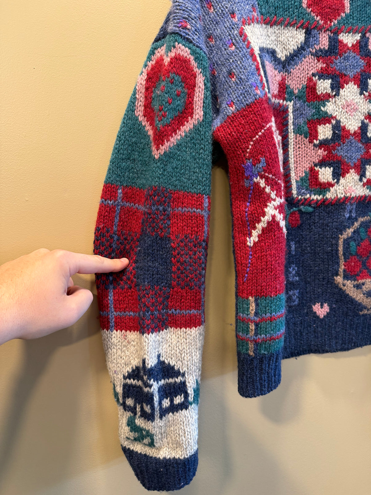 Vintage The Woolrich Woman Patchwork Wool Knit Sweater- M