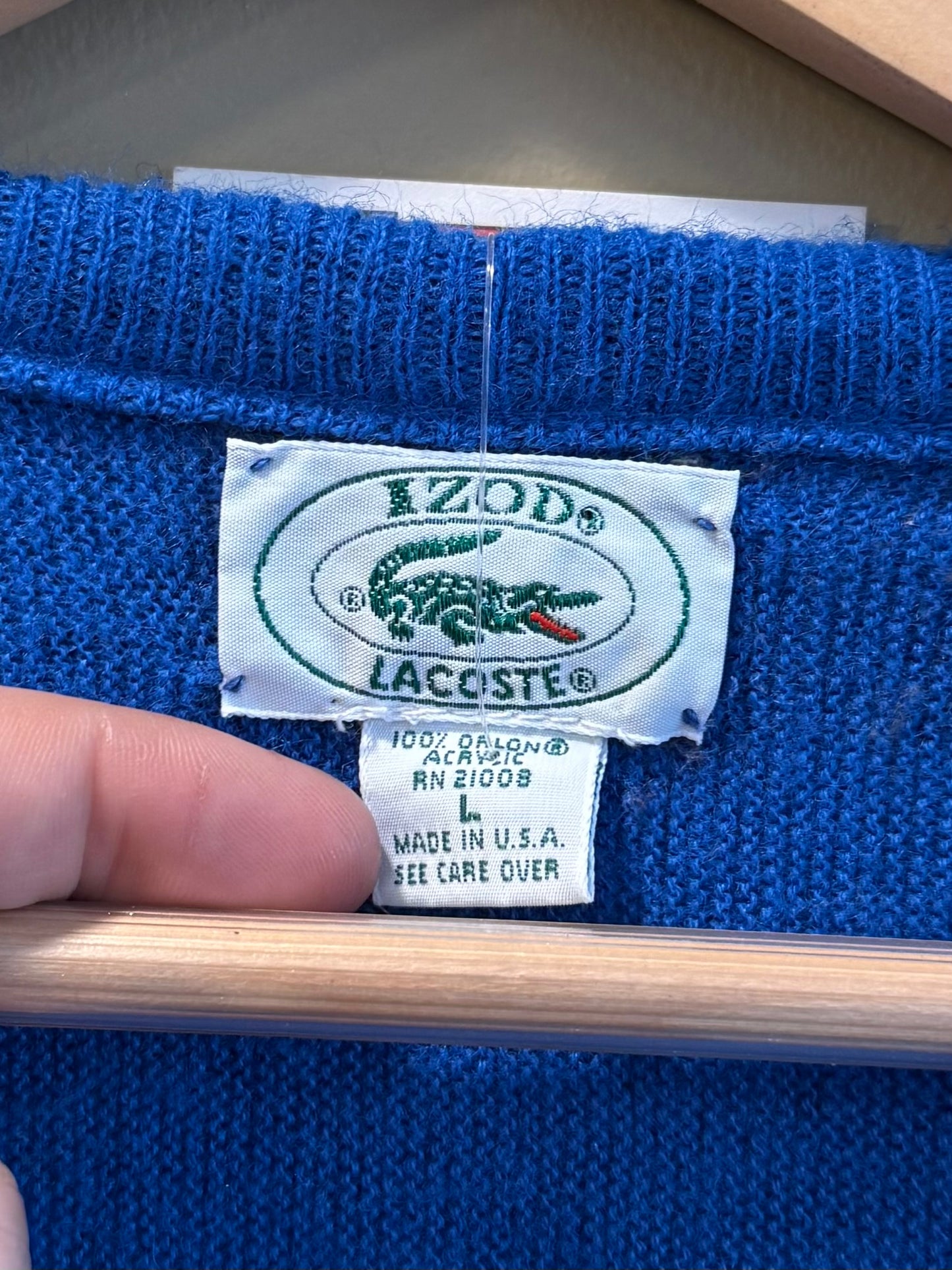 Vintage Izod Lacoste Blue Sweater- L