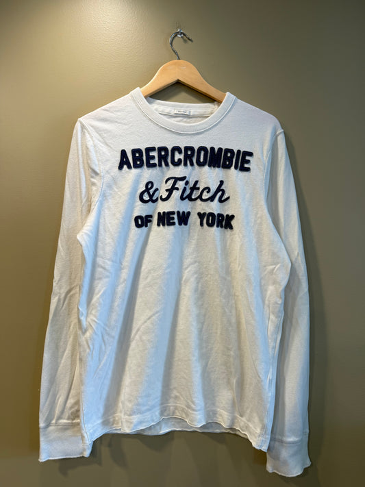 Vintage Abercrombie & Fitch of New York White Long Sleeve T-Shirt- L