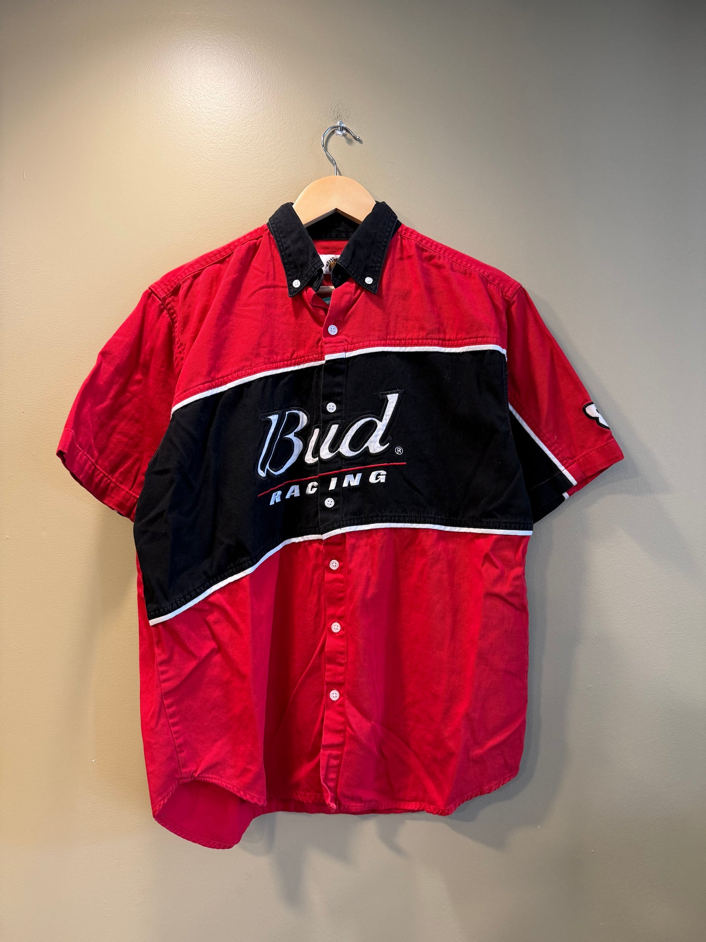 Vintage Budweiser Dale Earnhardt Jr. NASCAR Racing Button-Up Shirt- M