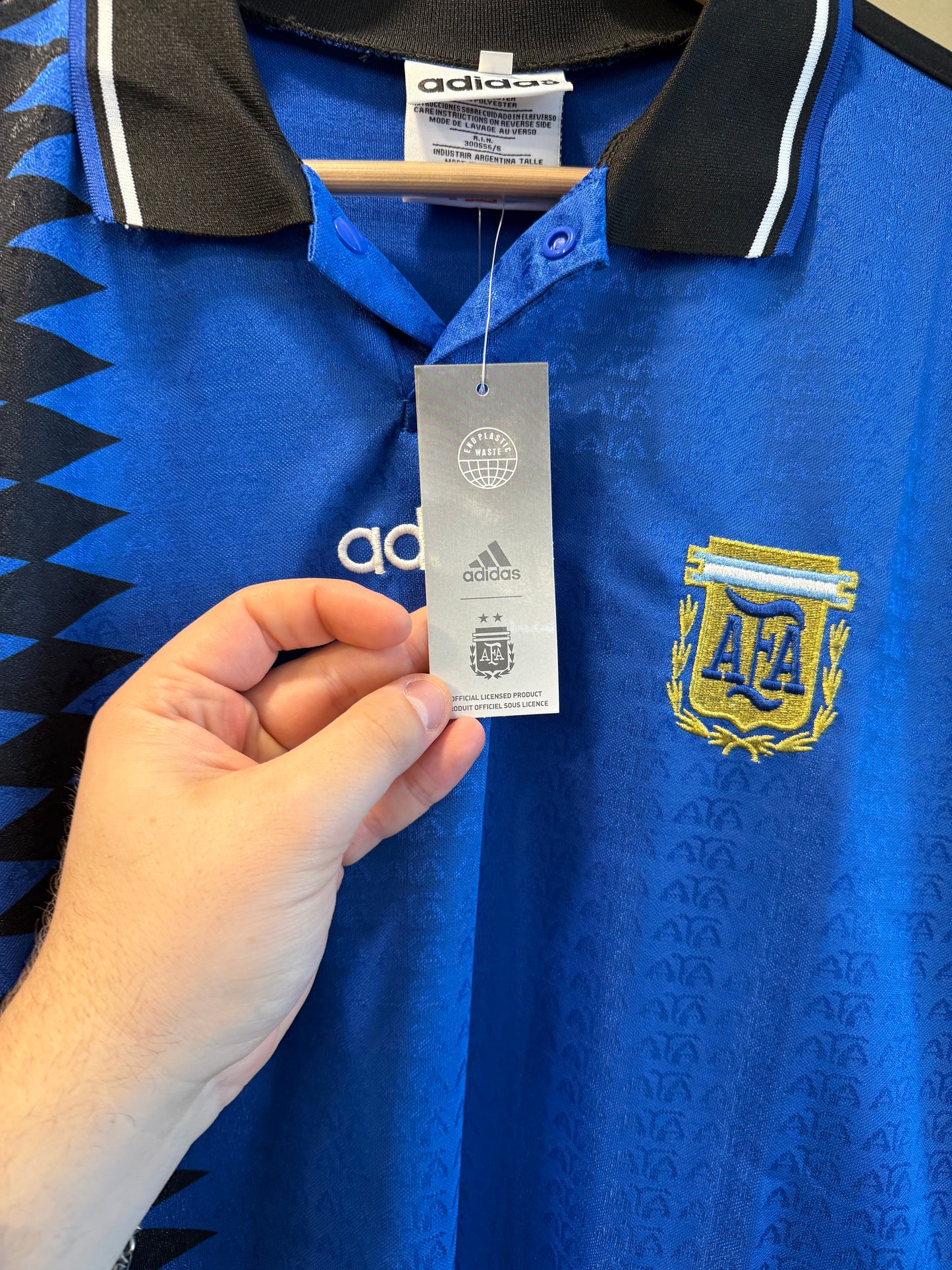 Vintage Remake Adidas Argentina World Cup 94 Away Jersey- L