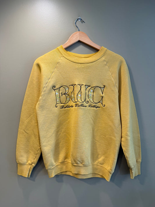 Vintage Baldwin Wallace College Yellow Crewneck Sweatshirt- S