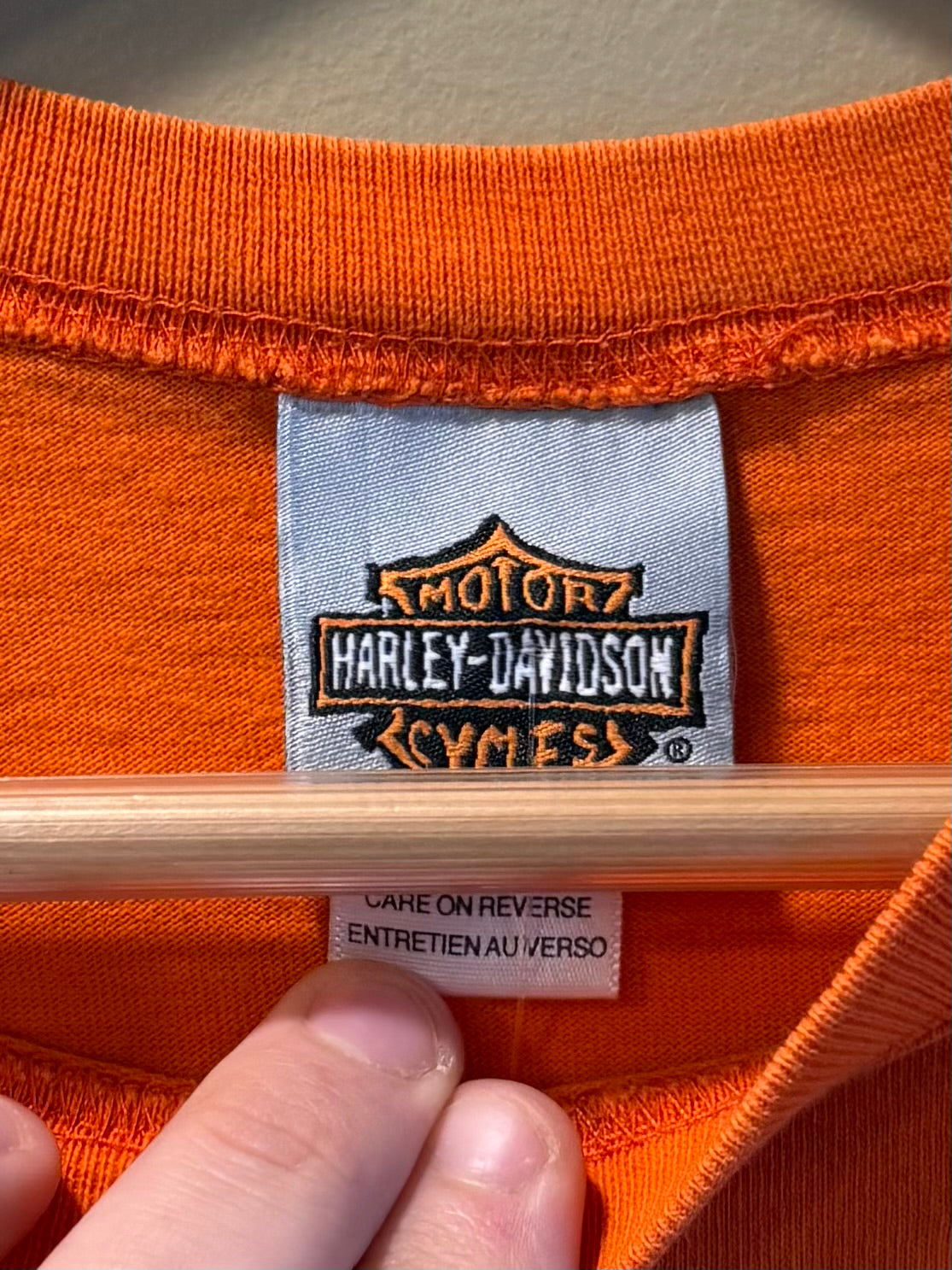 Vintage Harley Davidson Orange Wings Logo T-Shirt- M