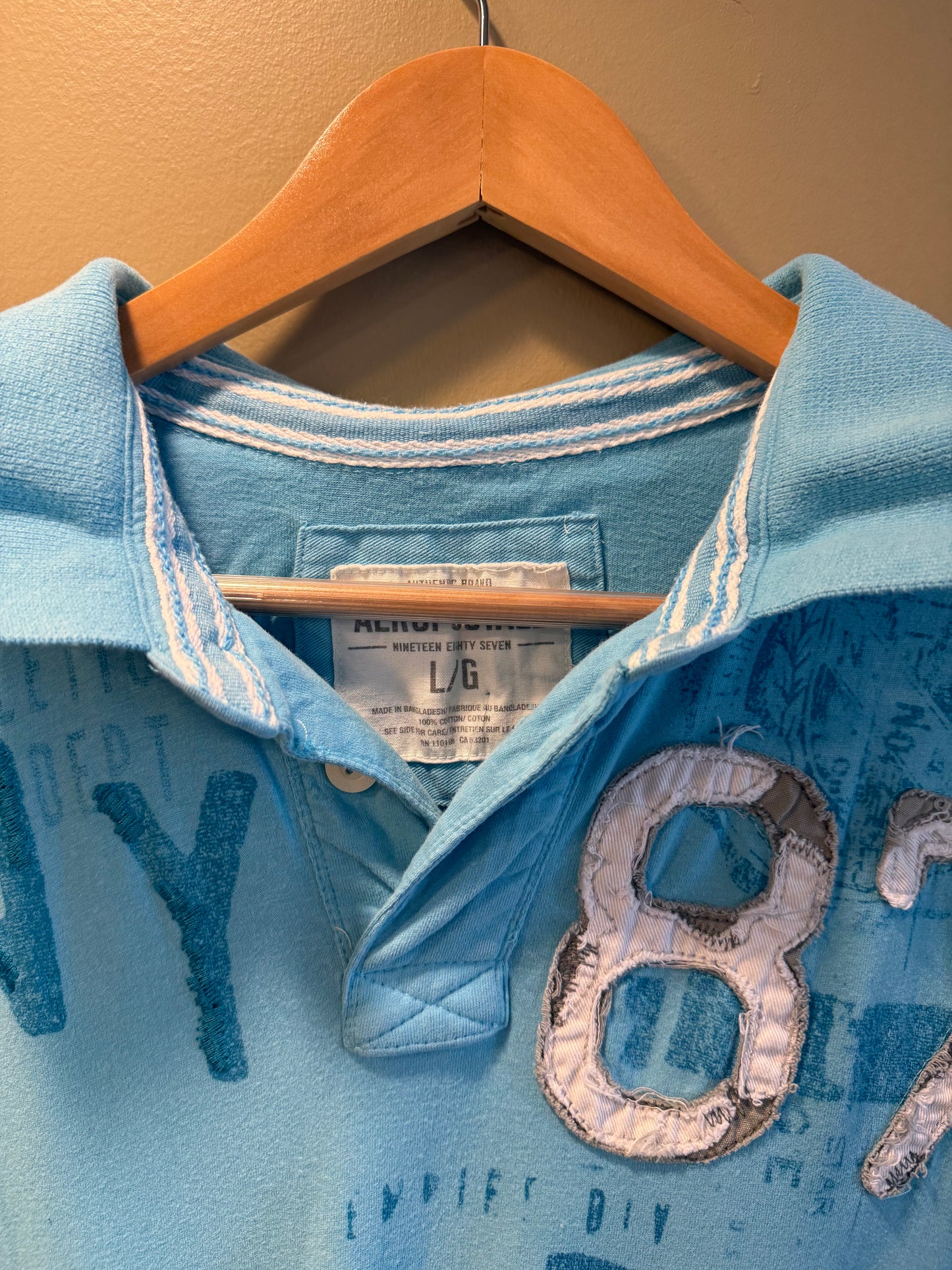 Vintage Aeropostale Light Blue Polo Shirt- L