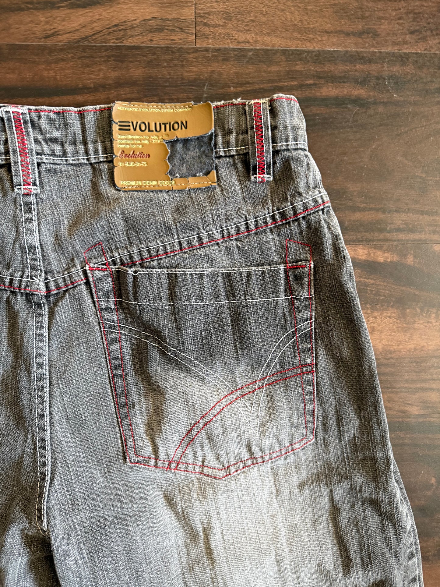 Vintage Y2K Evolution Streetwear Black Denim Jean Shorts- 34