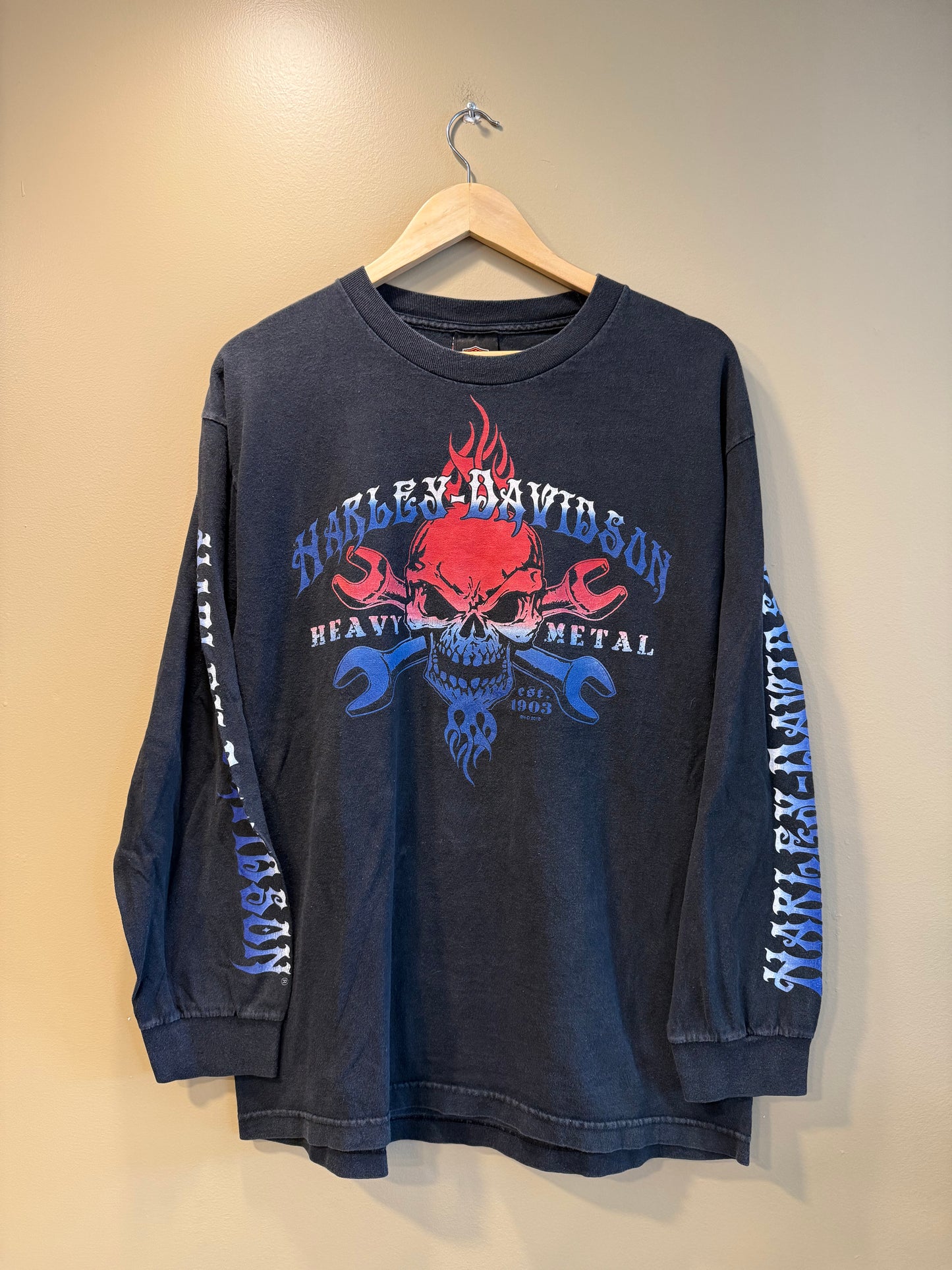 Vintage Harley Davidson USA Heavy Metal Long Sleeve T-Shirt- L