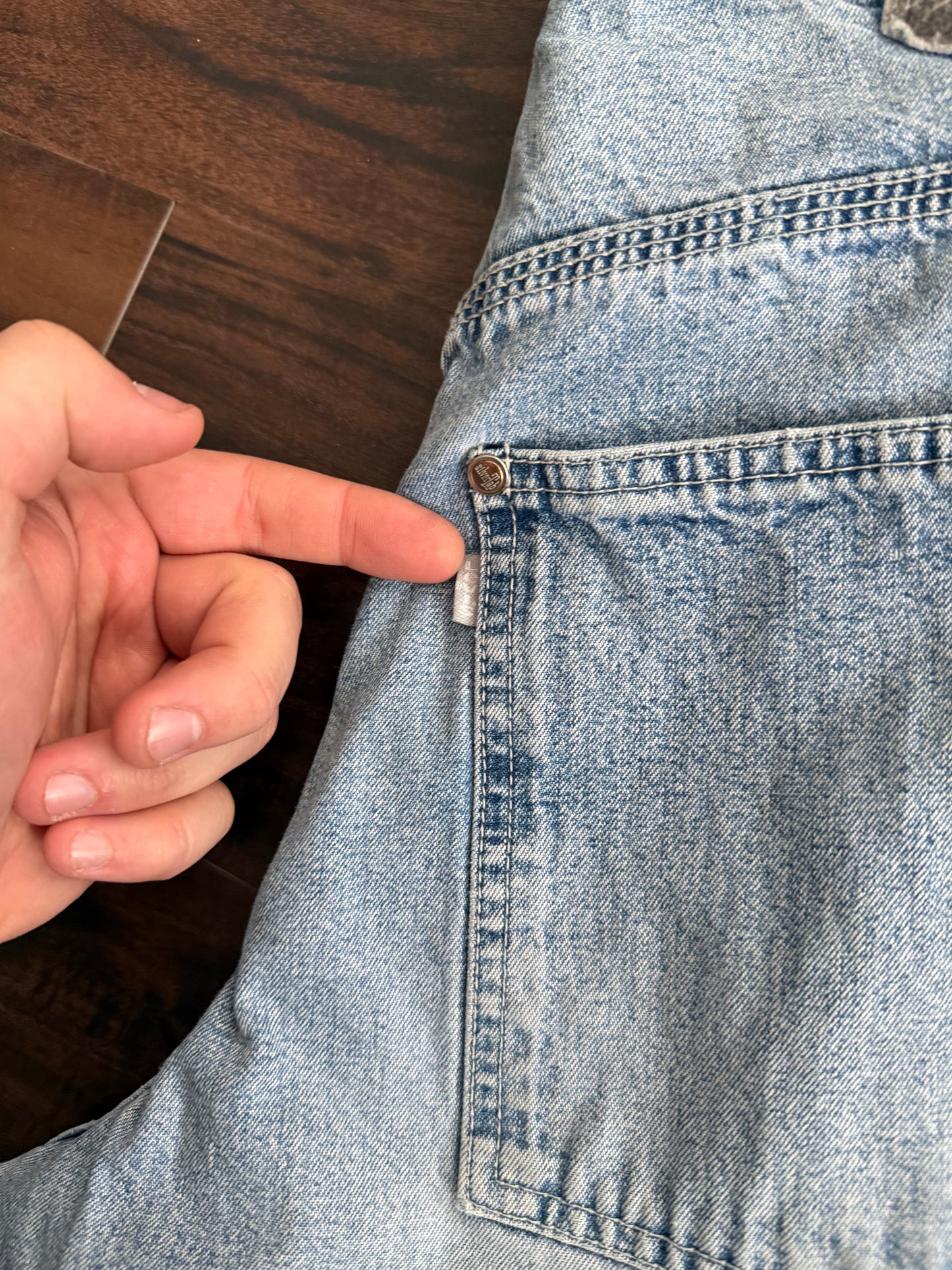 Vintage Levi’s SilverTab Baggy Carpenter Light Wash Denim Jeans- 32x31