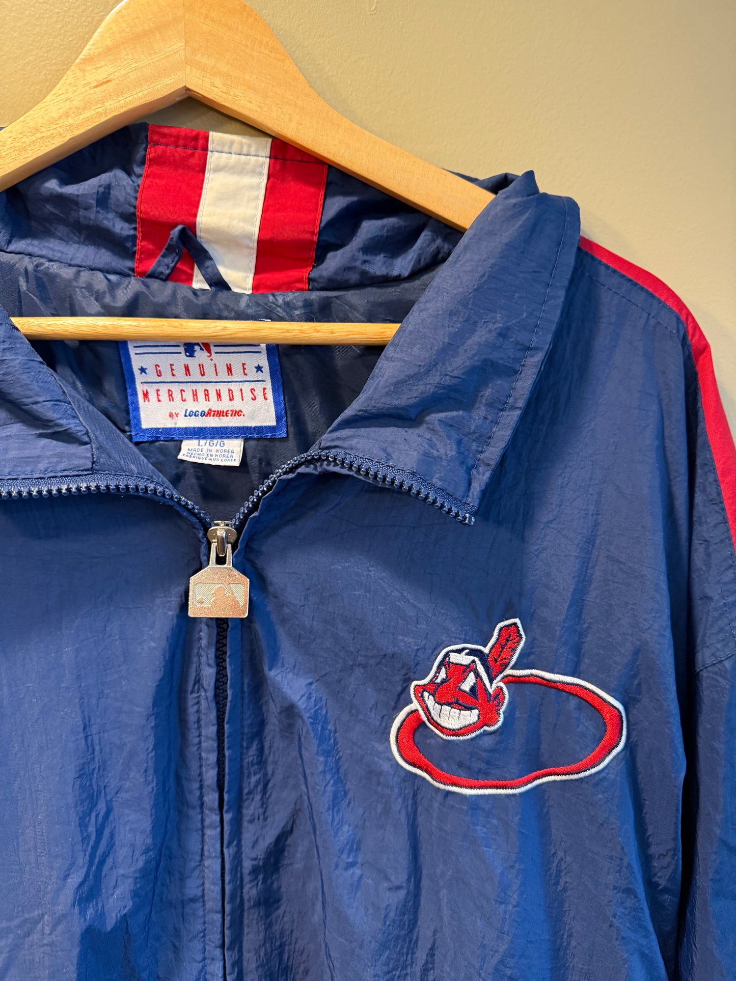 Vintage Cleveland Indians Logo Athletic Windbreaker Jacket- L/XL